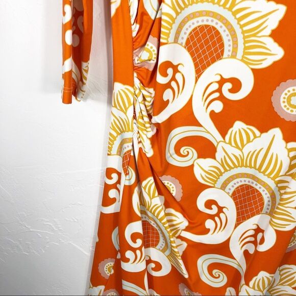 J. McLaughlin | “Sage” Dress | Stretchy | Orange | 3/4 length sleeves | … - Picture 3 of 8